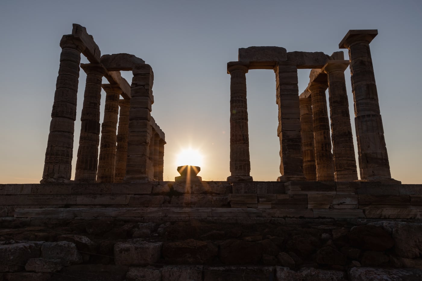 Templo de Poseidón al atardecer, Cabo Sunión